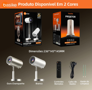 Mini Projetor Portátil 4K Full HD